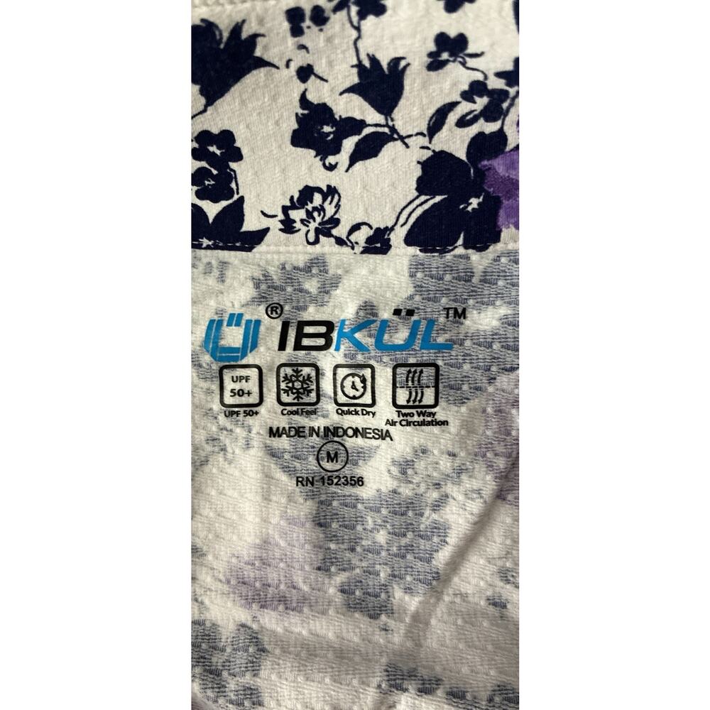 IBKÜL Icefil Floral UPF+ Performance LS 1/4 zip mesh Golf Tennis Pickleball Top - Picture 3 of 6